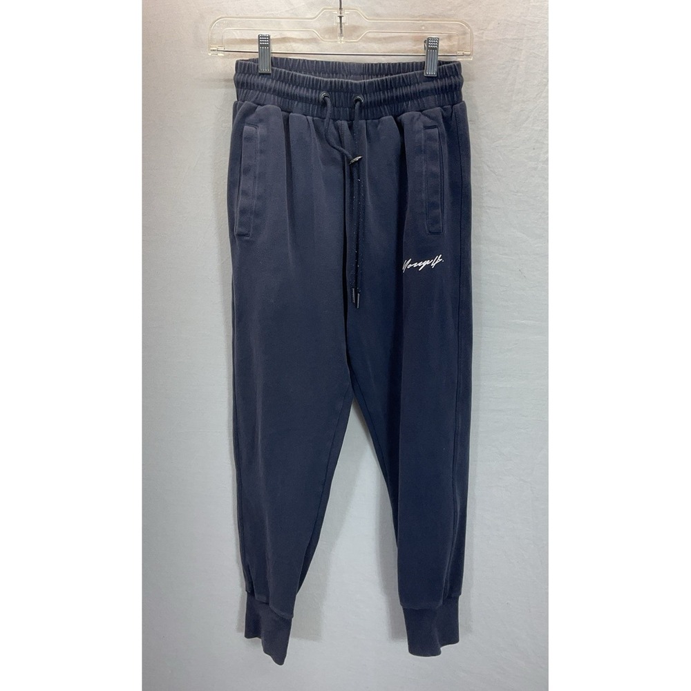 Young LA Men's S Drawstring Tapered Ankle Pockets Jogger Pants Navy Blue